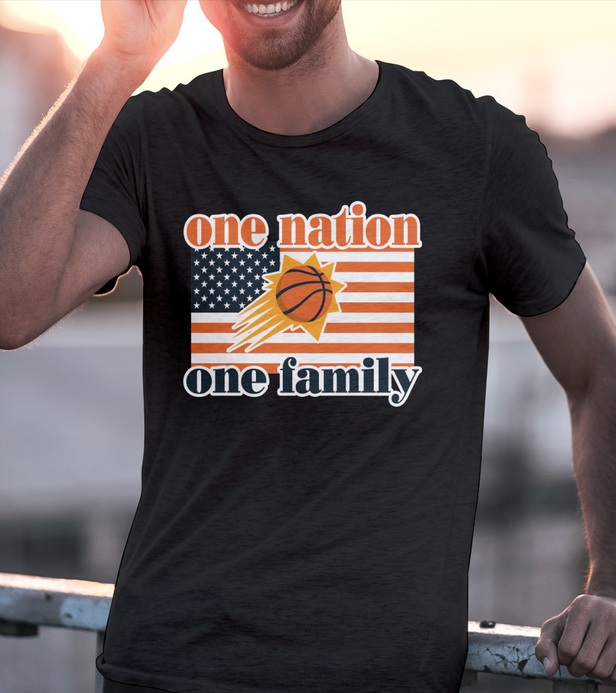 One Nation One Family Phoenix Suns Basketball American Flag T-Shirt