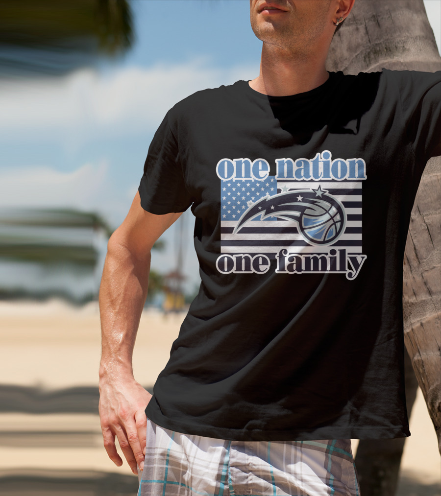 One Nation One Family Orlando Magic Basketball Flag T-Shirt