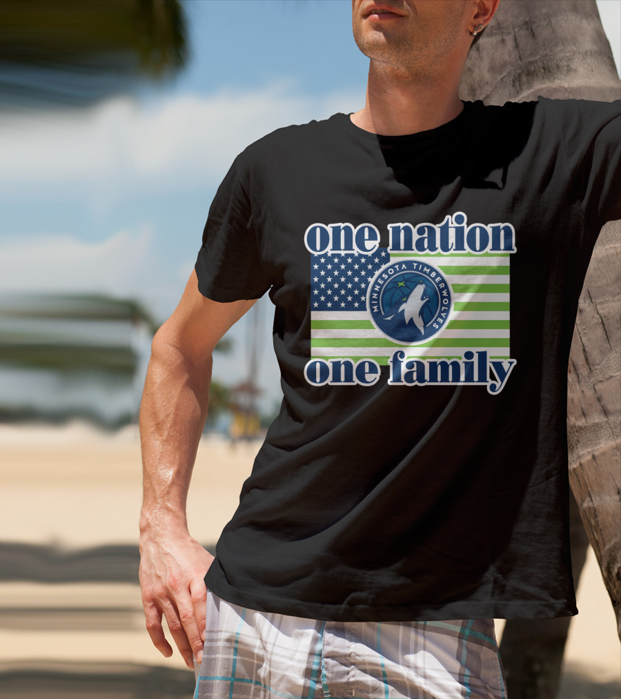 One Nation One Family Minnesota Timberwolves Flag T-Shirt