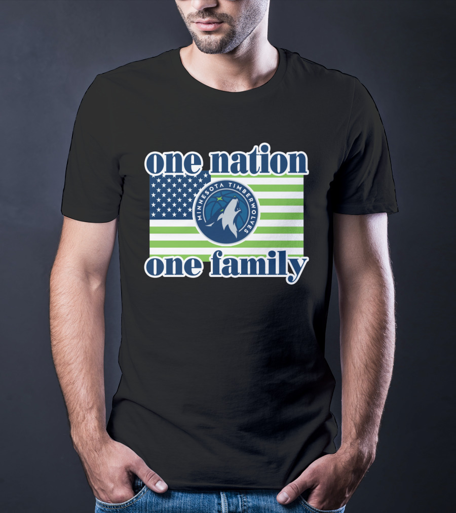 One Nation One Family Minnesota Timberwolves Flag T-Shirt