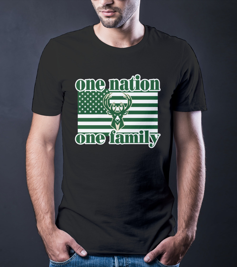 One Nation One Family 74 Milwaukee Bucks T-Shirt
