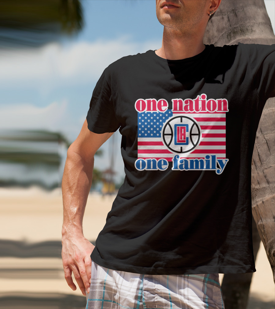 One Nation One Family La Clippers Usa Flag T-Shirt