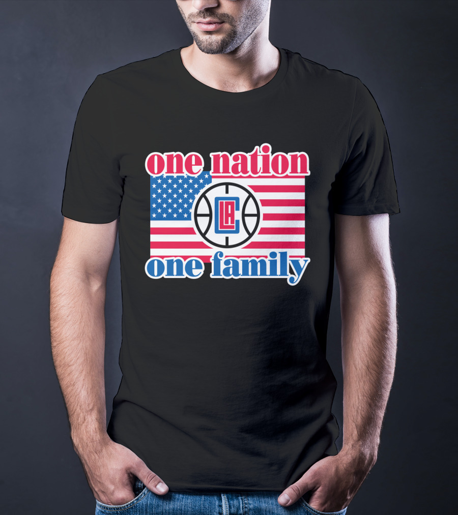 One Nation One Family La Clippers Usa Flag T-Shirt