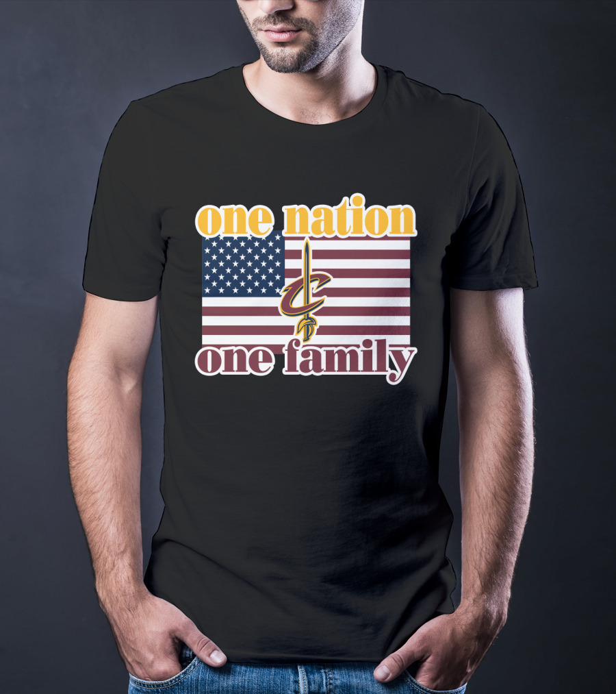 One Nation One Family Cleveland Cavaliers American Flag T-Shirt
