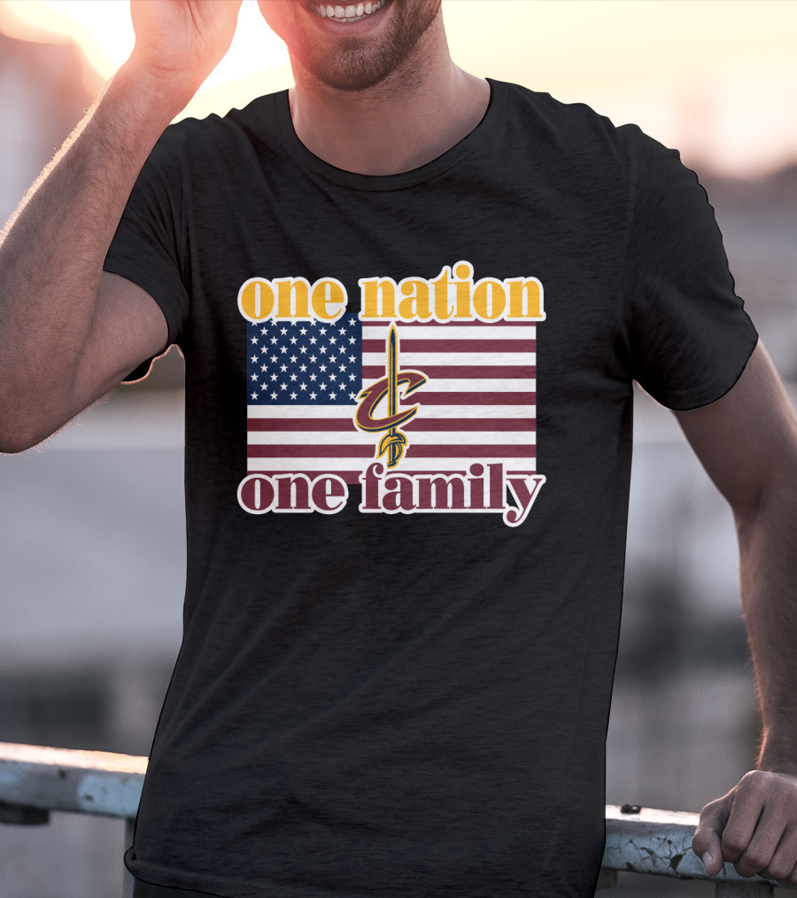 One Nation One Family Cleveland Cavaliers American Flag T-Shirt
