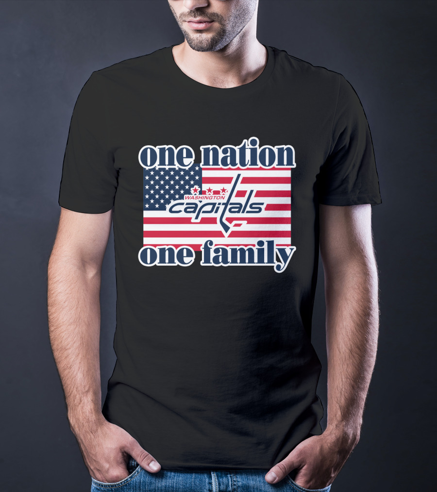One Nation One Family Washington Capitals American Flag T-Shirt