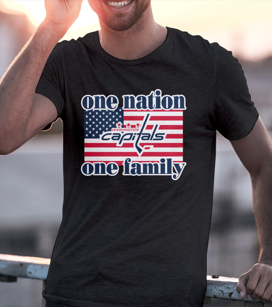 One Nation One Family Washington Capitals American Flag T-Shirt