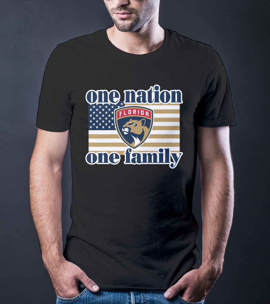One Nation One Family Florida Panthers Flag T-Shirt