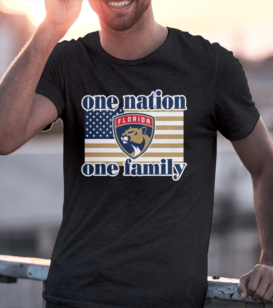 One Nation One Family Florida Panthers Flag T-Shirt