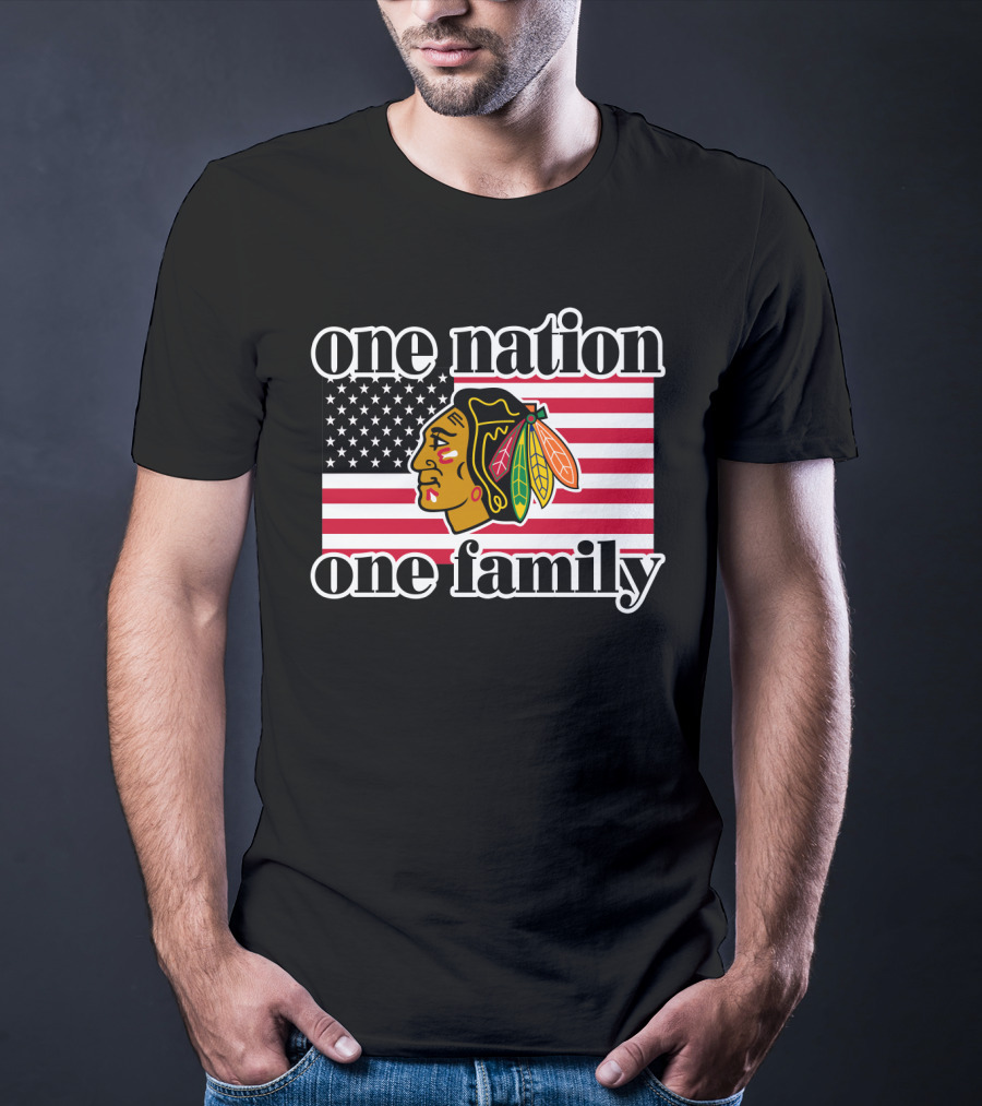 One Nation One Family 109 Chicago Blackhawks T-Shirt
