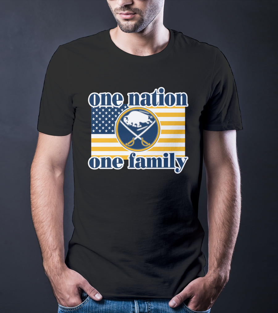 One Nation One Family Buffalo Sabres American Flag T-Shirt