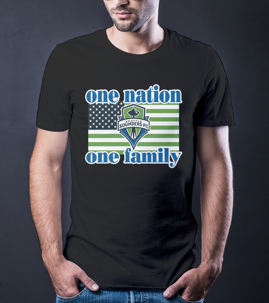 One Nation One Family Seattle Sounders Fc American Flag T-Shirt