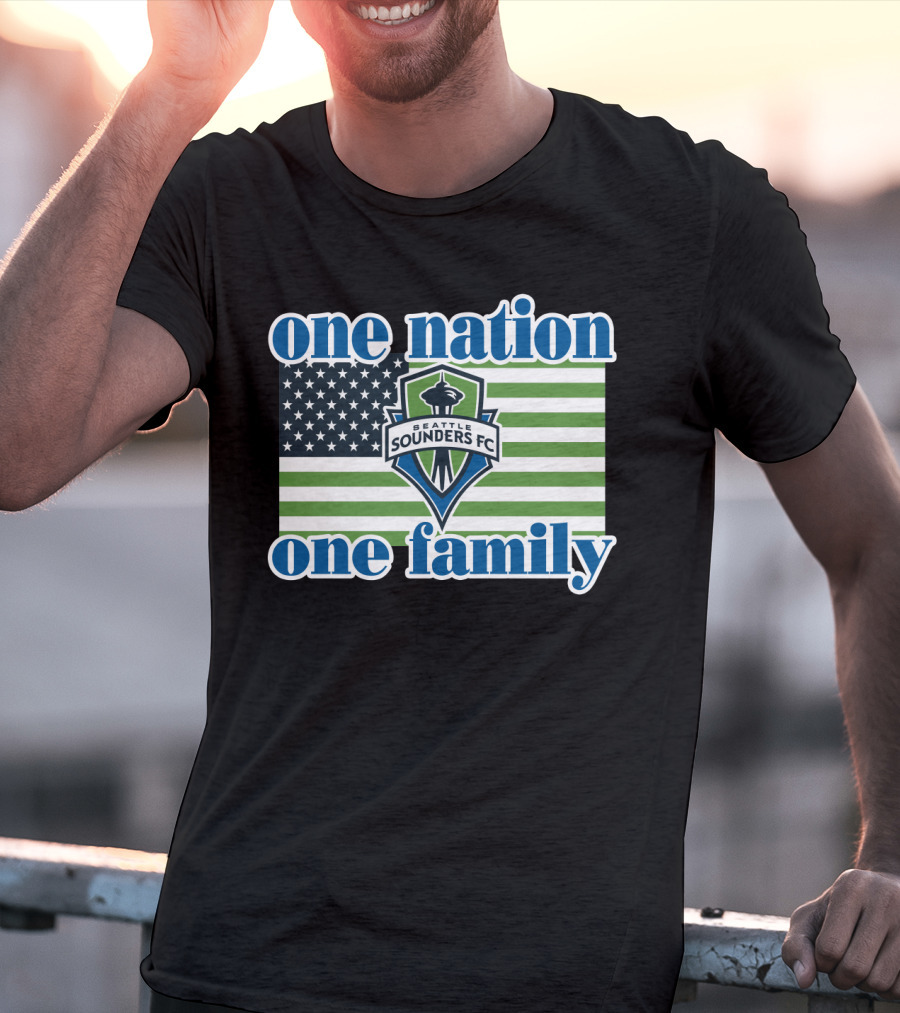 One Nation One Family Seattle Sounders Fc American Flag T-Shirt