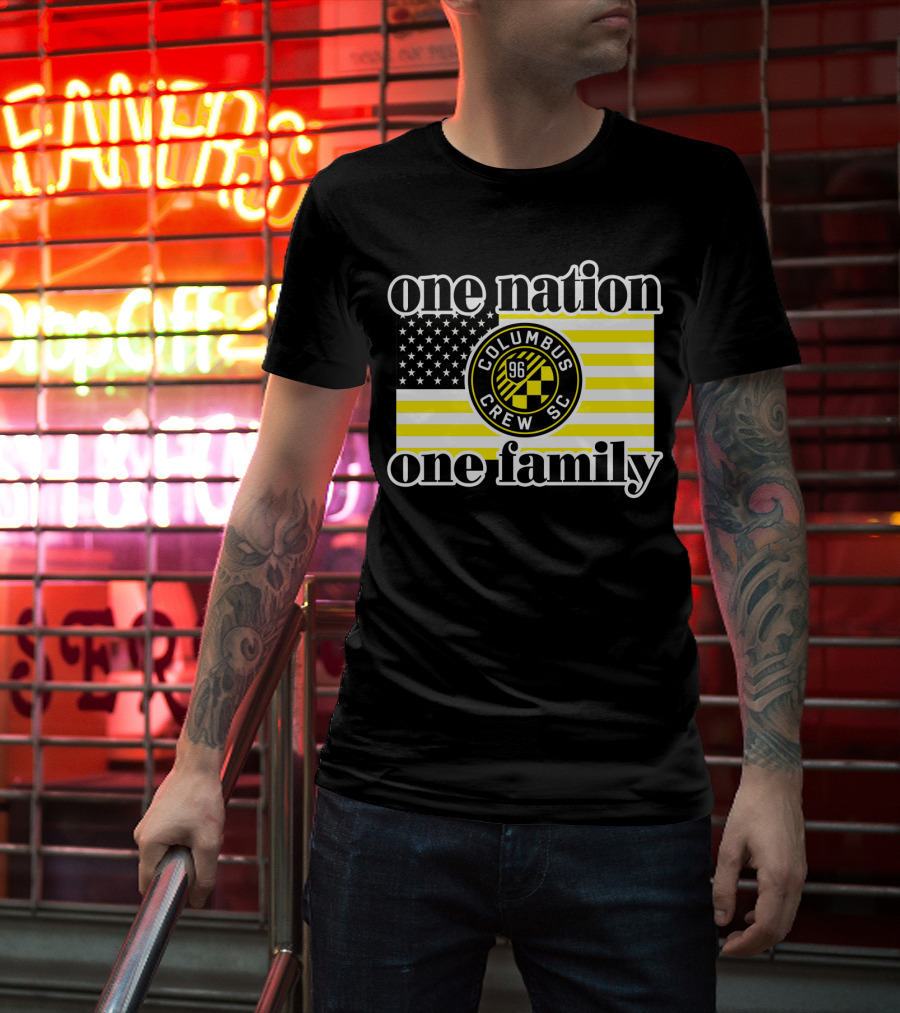 One Nation One Family Columbus Crew Sc 96 American Flag T-Shirt