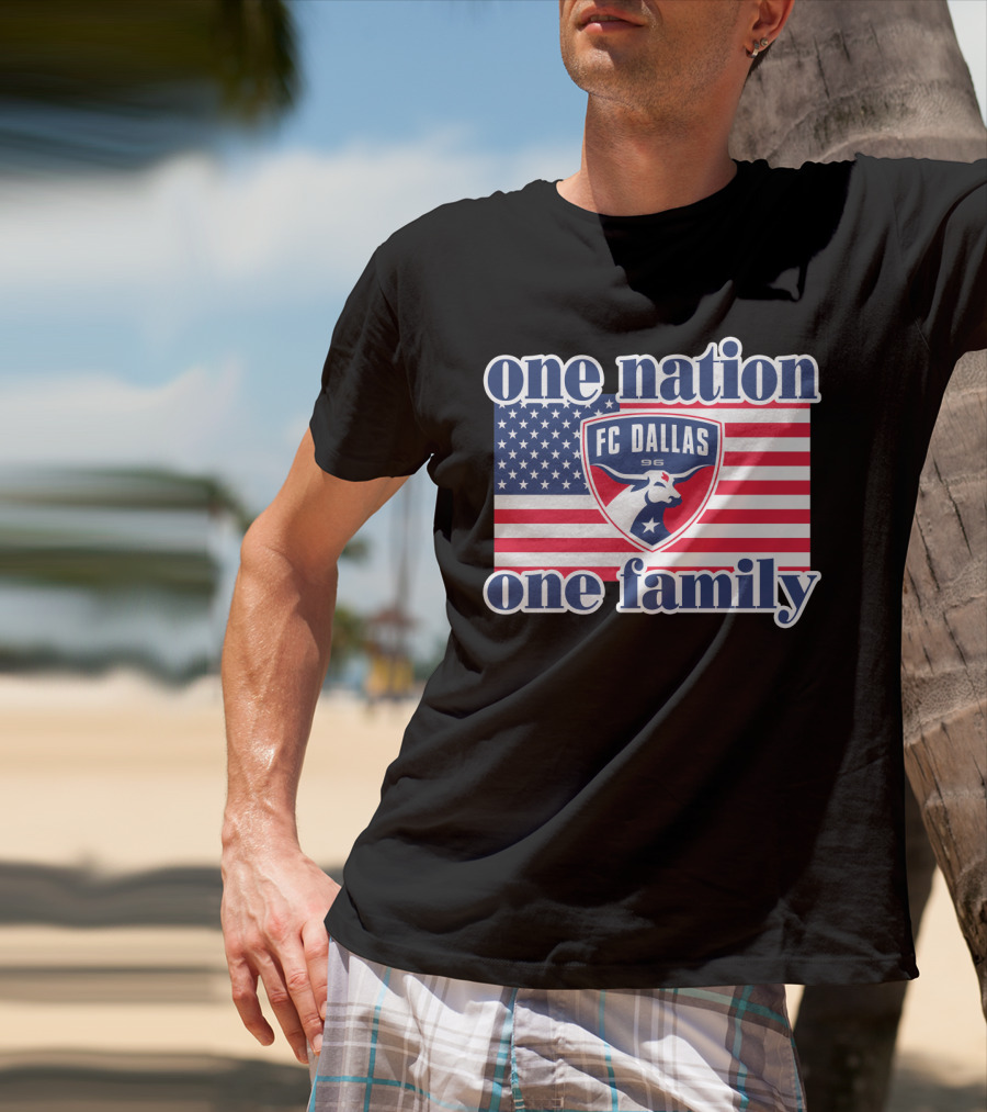 Fc Dallas One Nation One Family American Flag 96 T-Shirt