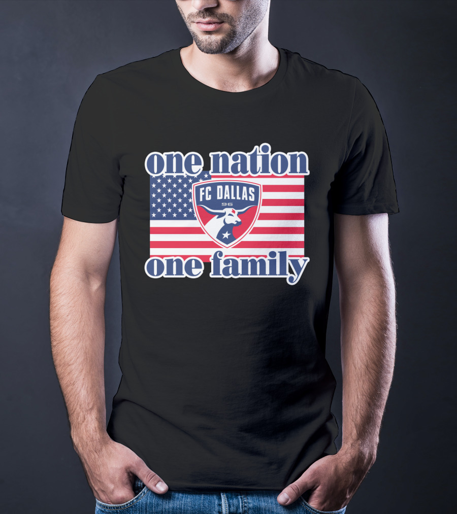 Fc Dallas One Nation One Family American Flag 96 T-Shirt
