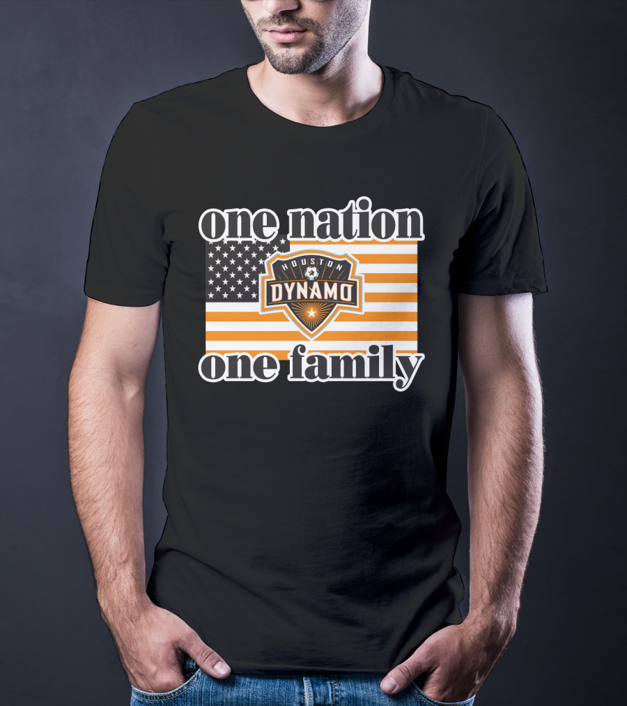 One Nation One Family Houston Dynamo American Flag T-Shirt