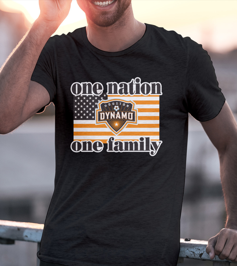 One Nation One Family Houston Dynamo American Flag T-Shirt