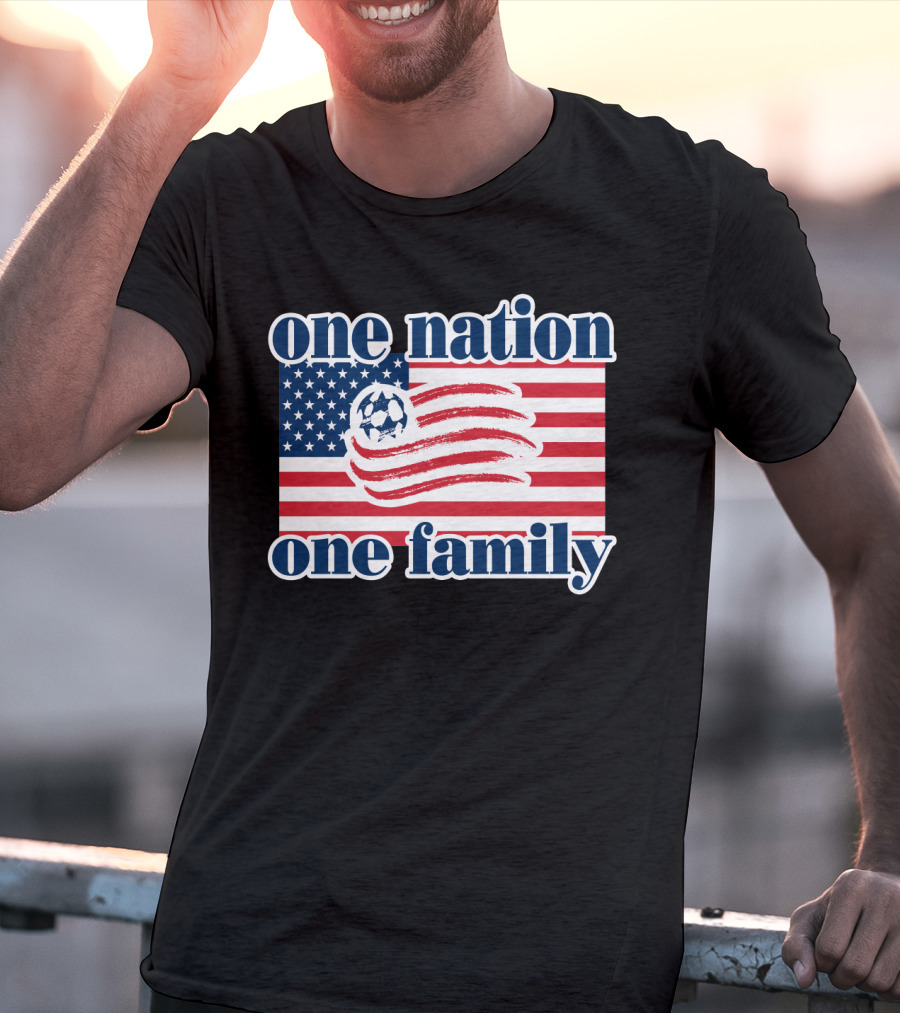 One Nation One Family New England Revolution Soccer Flag T-Shirt