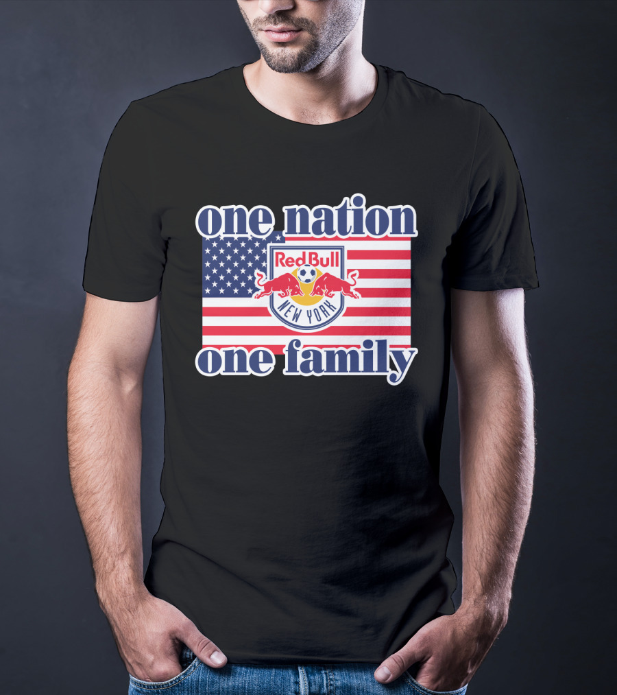 One Nation One Family Red Bull New York Us Flag T-Shirt