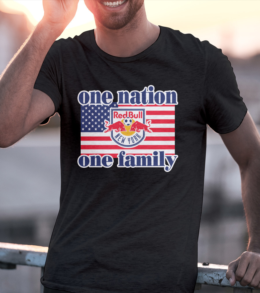 One Nation One Family Red Bull New York Us Flag T-Shirt