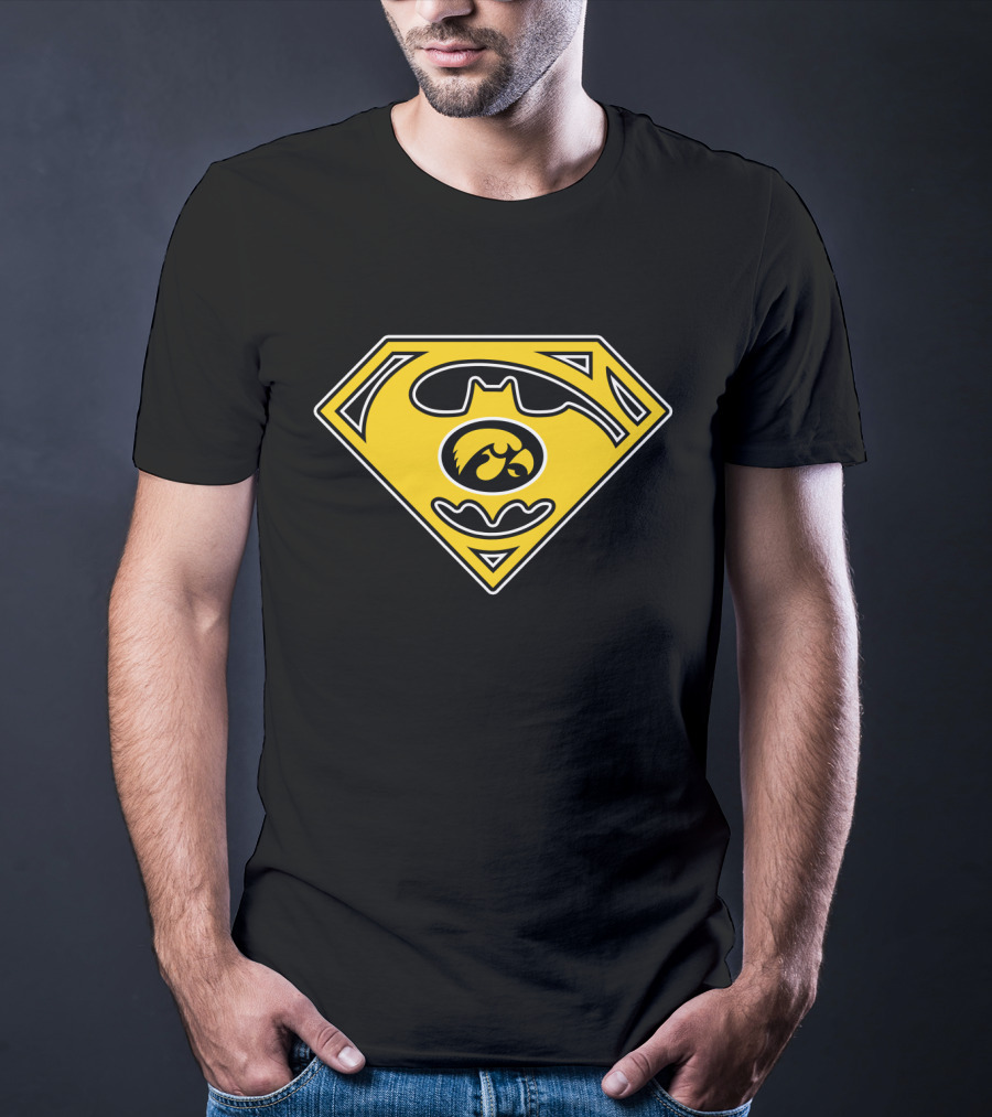 Iowa Hawkeyes Superman Batman Logo Combination T-Shirt