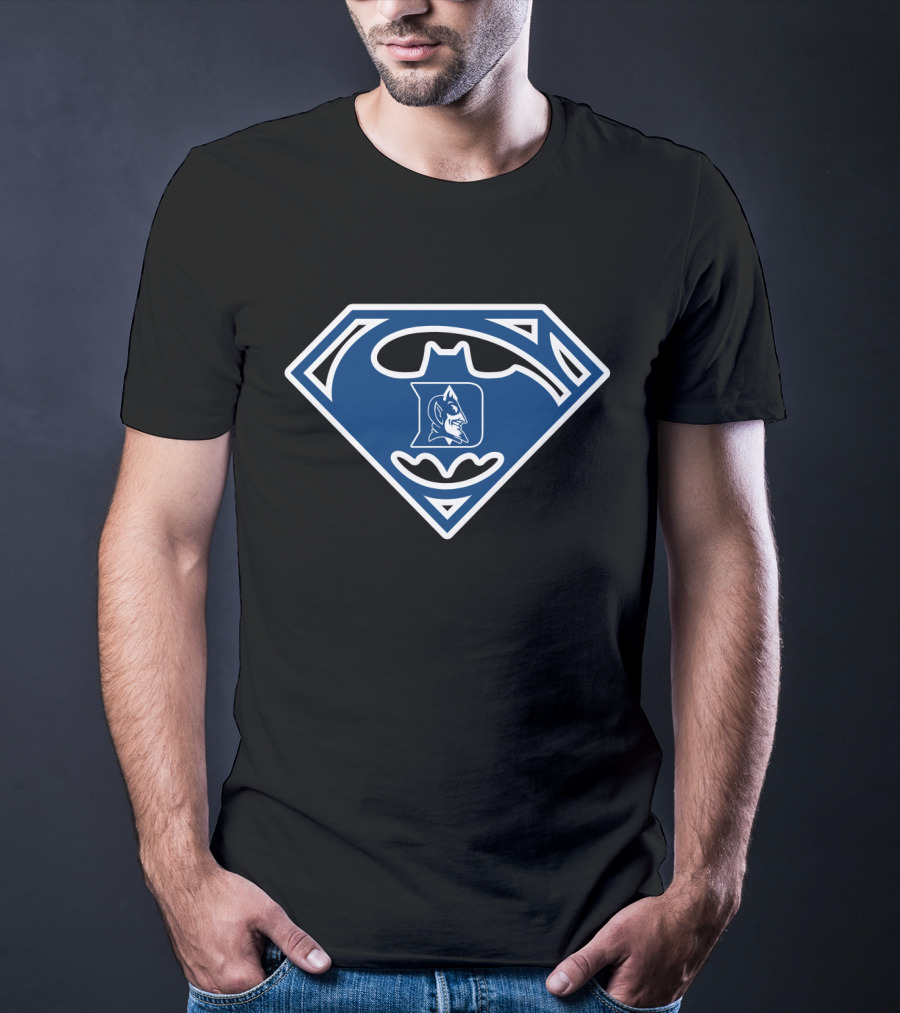 Duke Blue Devils Batman Superman Logo Fusion T-Shirt