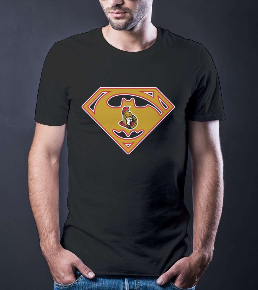 Ottawa Senators Batman Superman Logo Mashup 140 T-Shirt