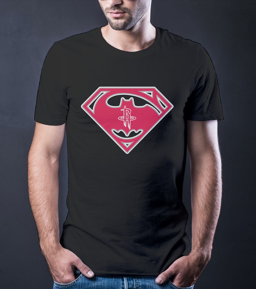 Bat Superhero Logo Houston Rockets Crossover T-Shirt
