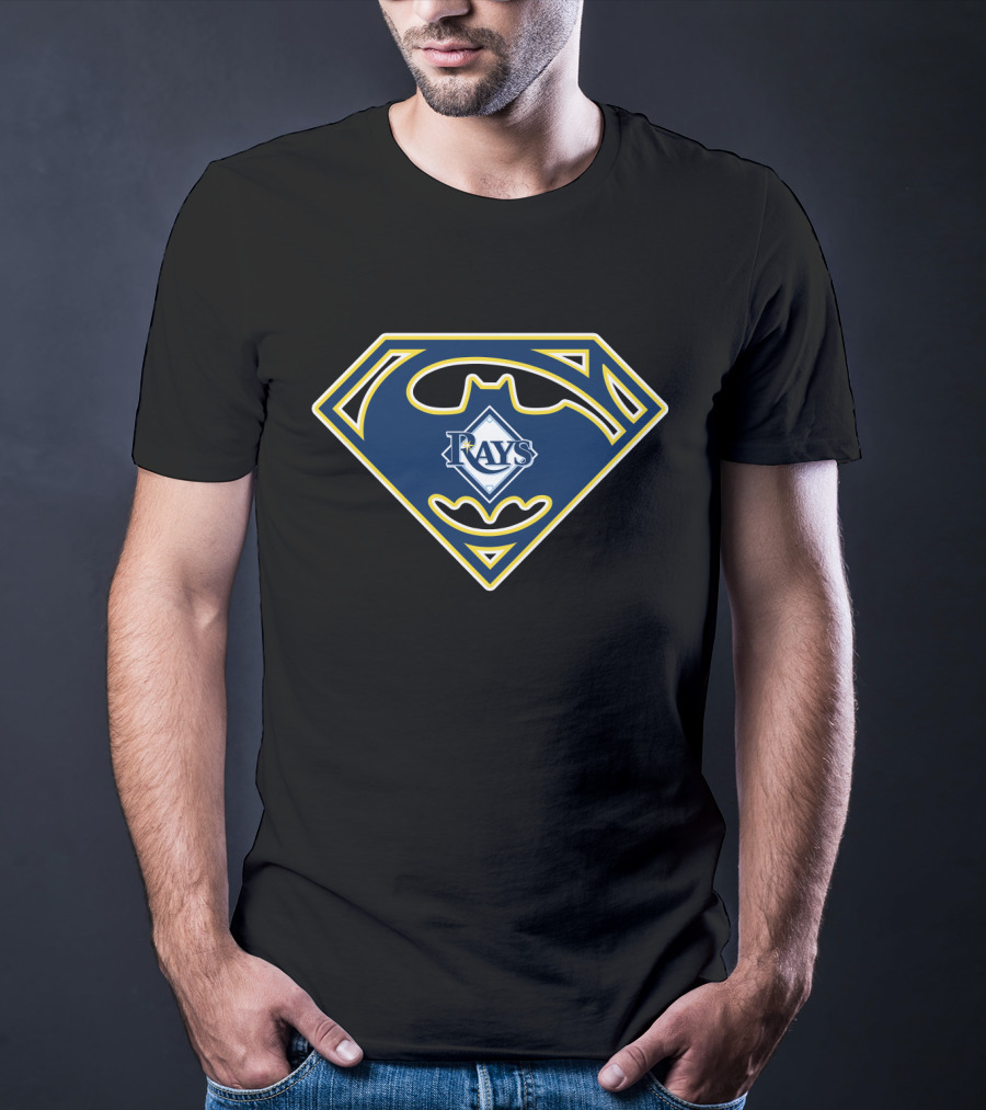 Rays Tampa Bay 193 Batman Superman Shield T-Shirt