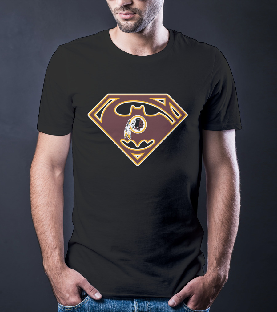 Washington Redskins Superman Batman Logo Mix T-Shirt