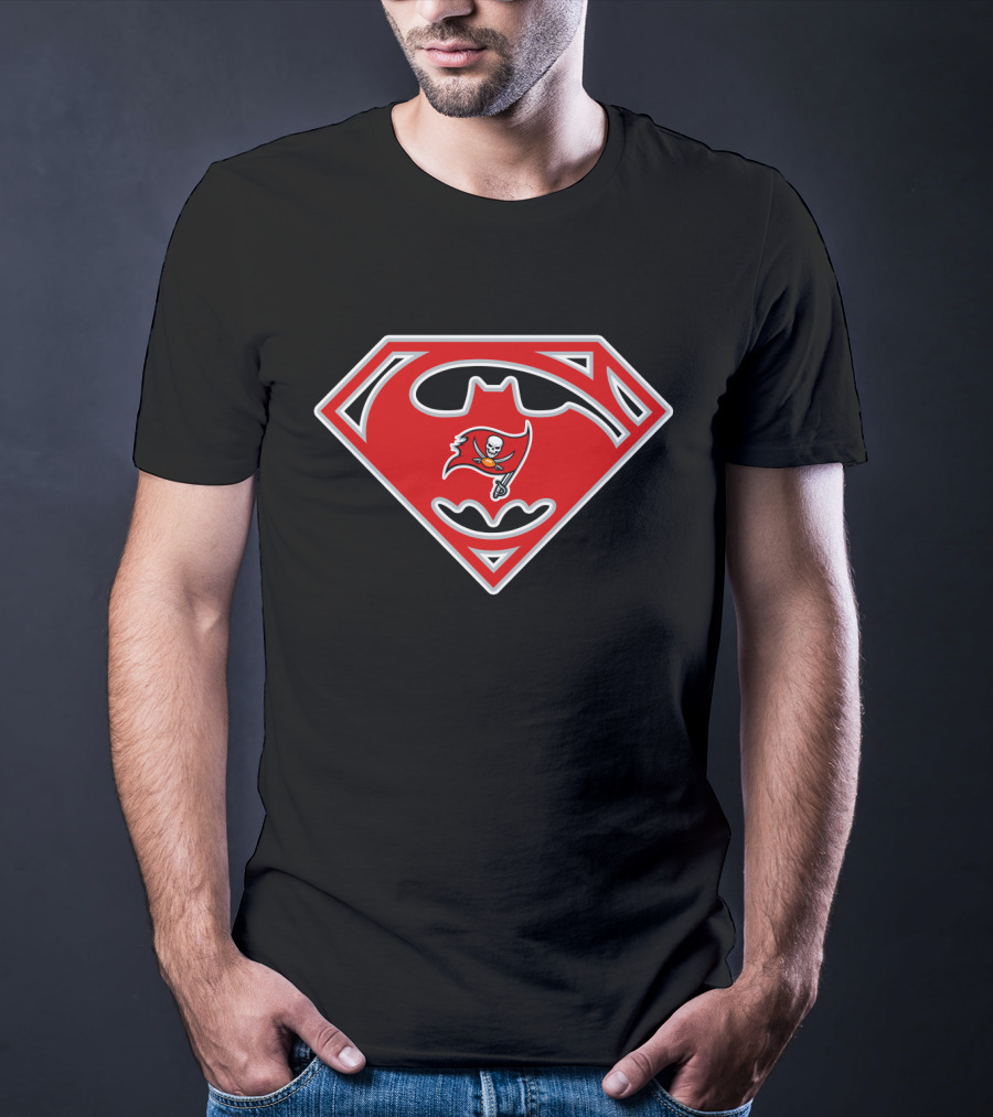 Superman Batman Buccaneers Logo Mashup 222 Tampa Bay Buccaneers T-Shirt