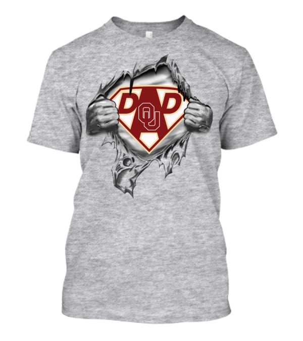 Ou Dad Superhero Logo Peeling T-Shirt