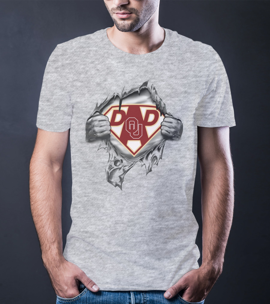 Ou Dad Superhero Logo Peeling T-Shirt