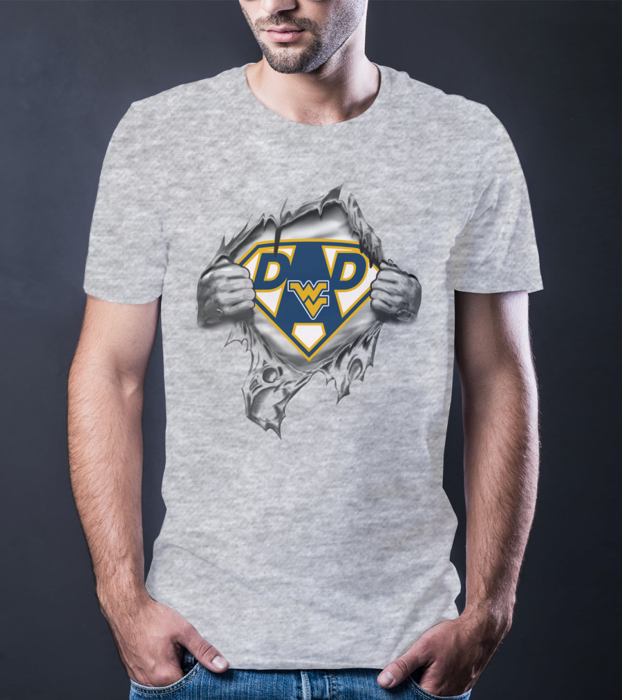 West Virginia Dad Superhero Logo Wvu Fan Gift T-Shirt