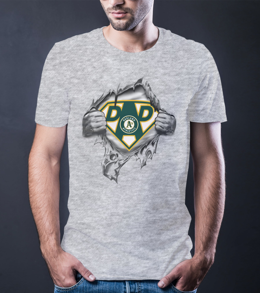 Super Dad Oakland Athletics Logo Hero Fan T-Shirt