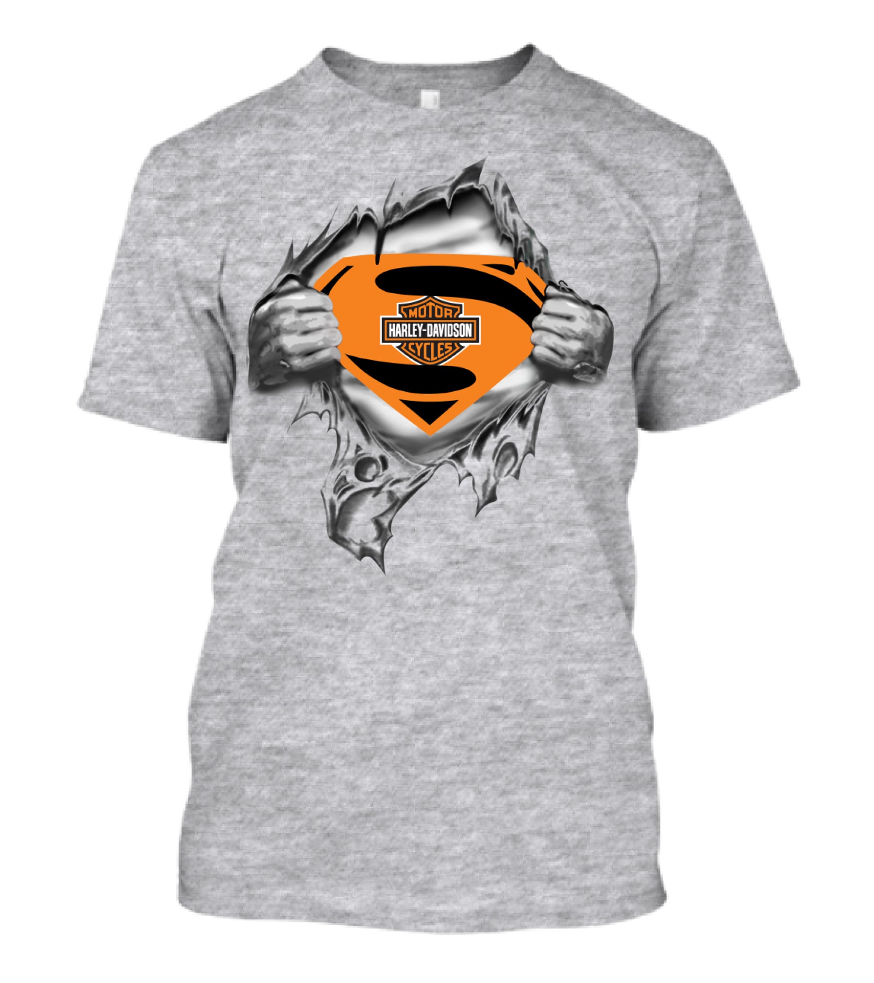 Harley Davidson Superman Logo Rip Motorcycles T-Shirt