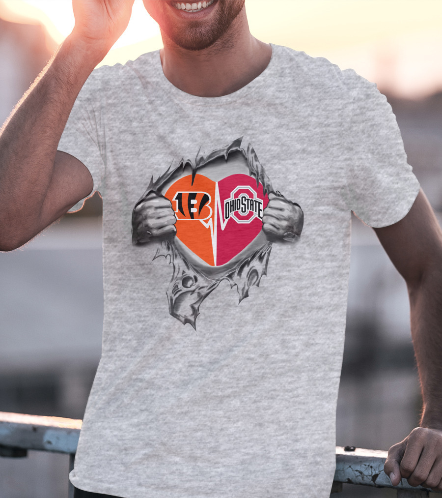 Bengals Ohio State Buckeyes Heart Fan Loyalty T-Shirt
