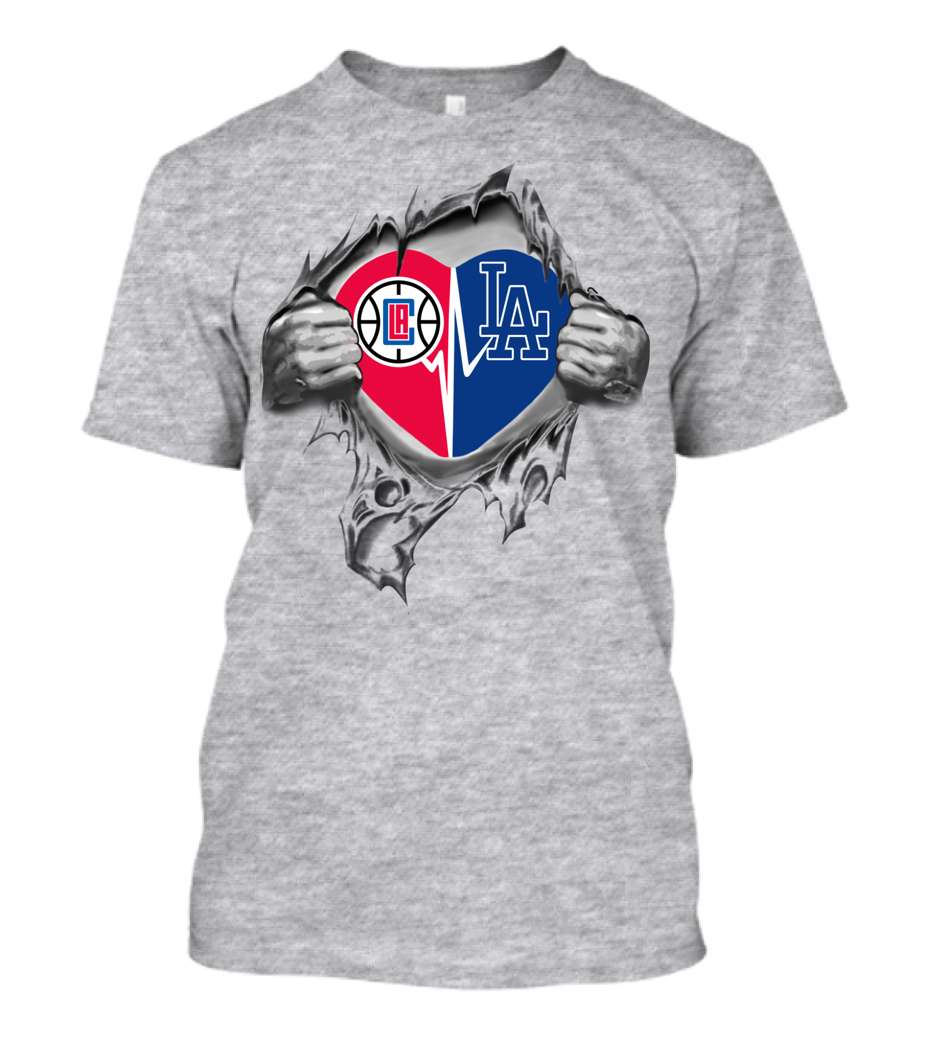 Dodgers La Clippers Heart T-Shirt