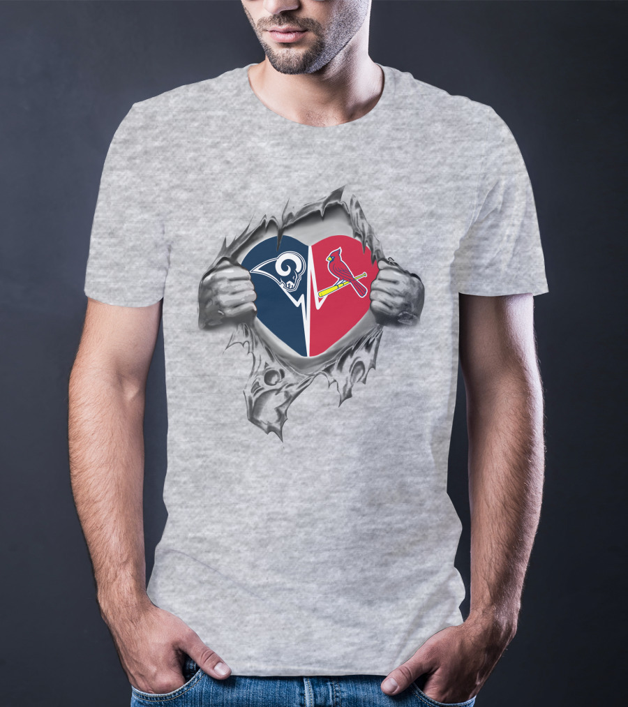 Rams Louis Cardinals Heart Logo Blend T-Shirt