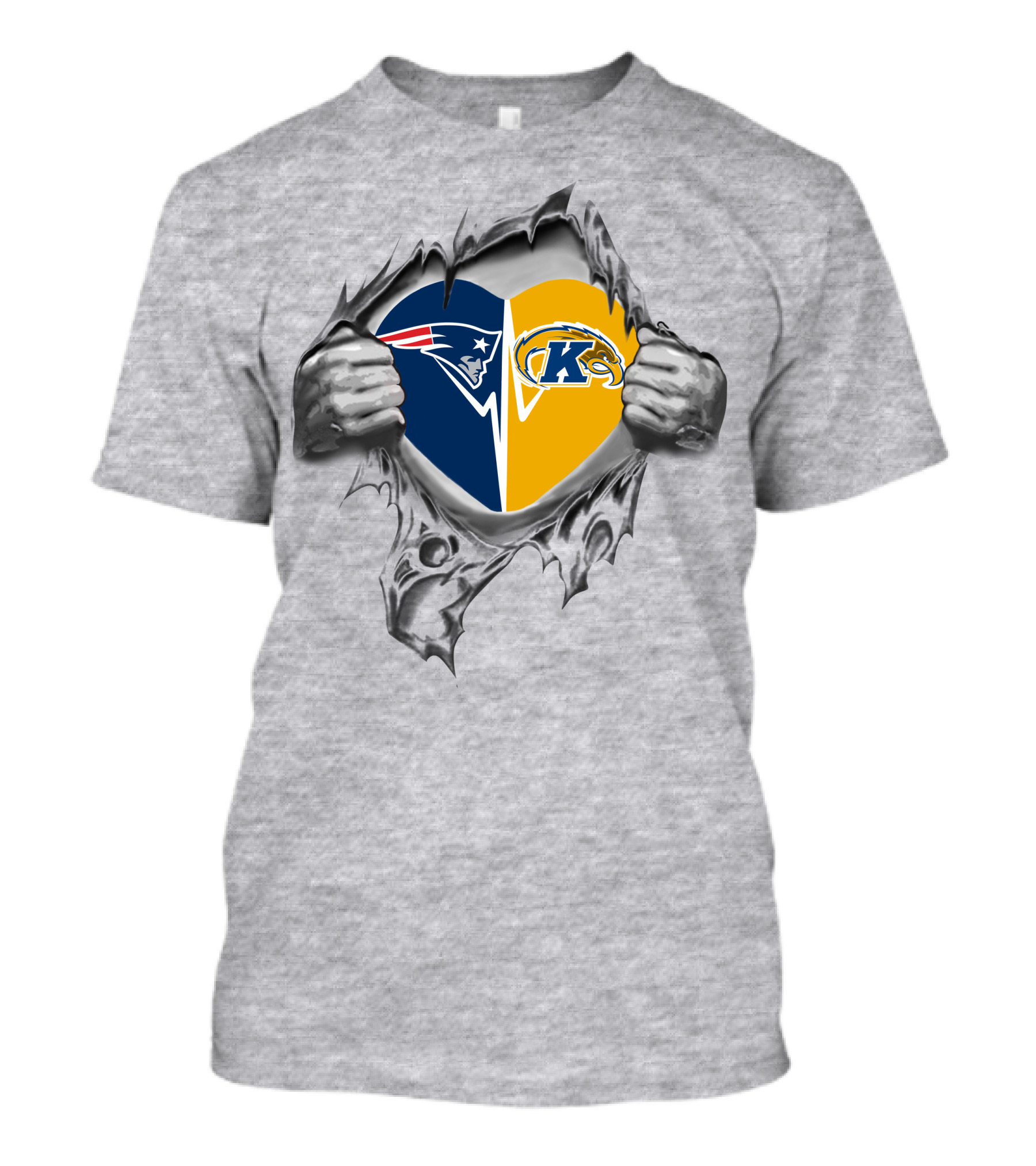 Patriots Kent State Heart Torn Open Display T-Shirt