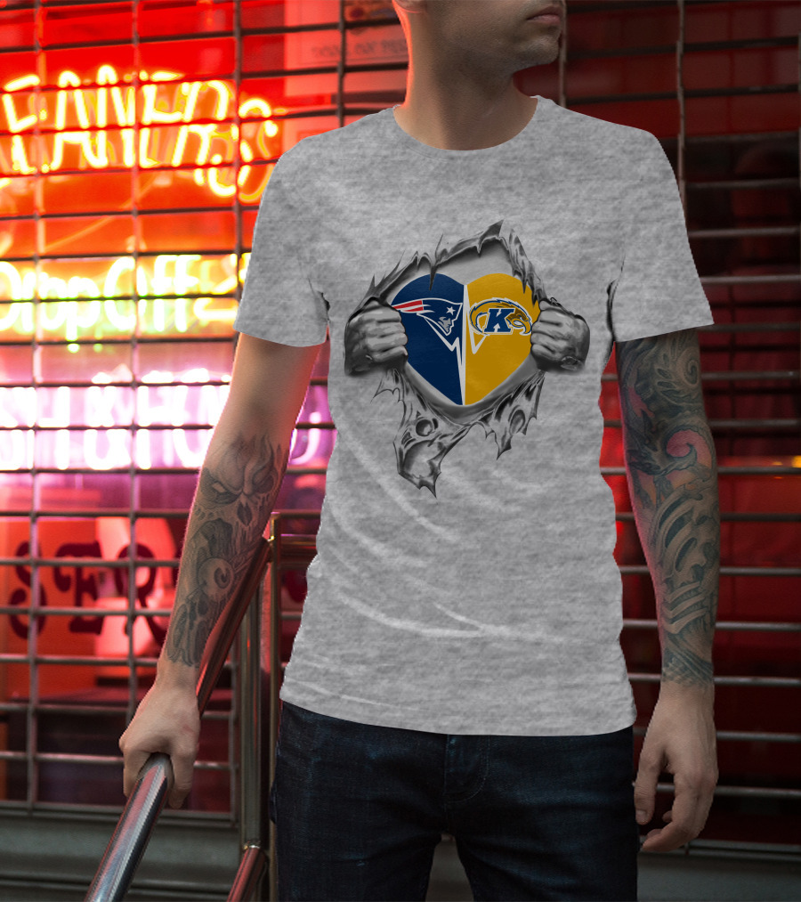 Patriots Kent State Heart Torn Open Display T-Shirt