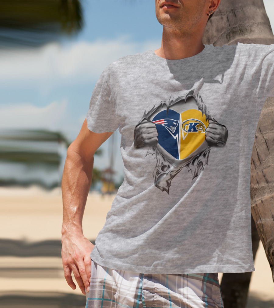 Patriots Kent State Heart Torn Open Display T-Shirt