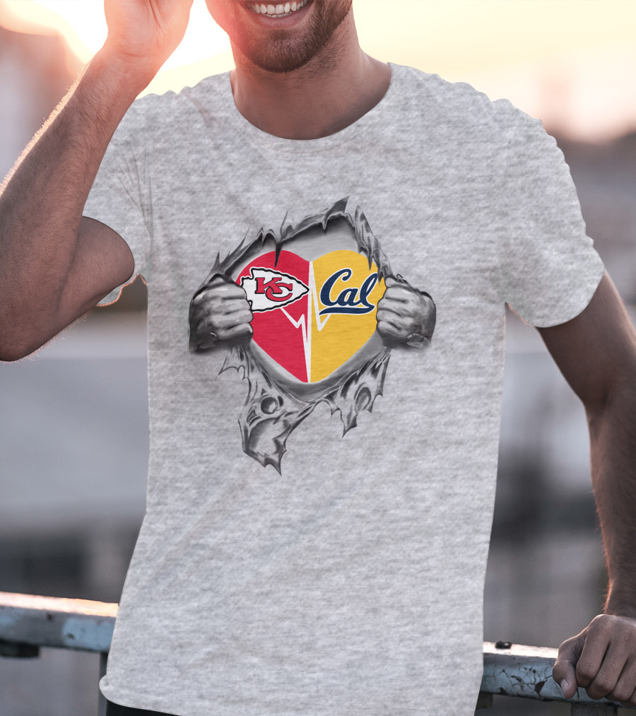 Chiefs Cal Heart Torn Open Revealing Loyalty T-Shirt