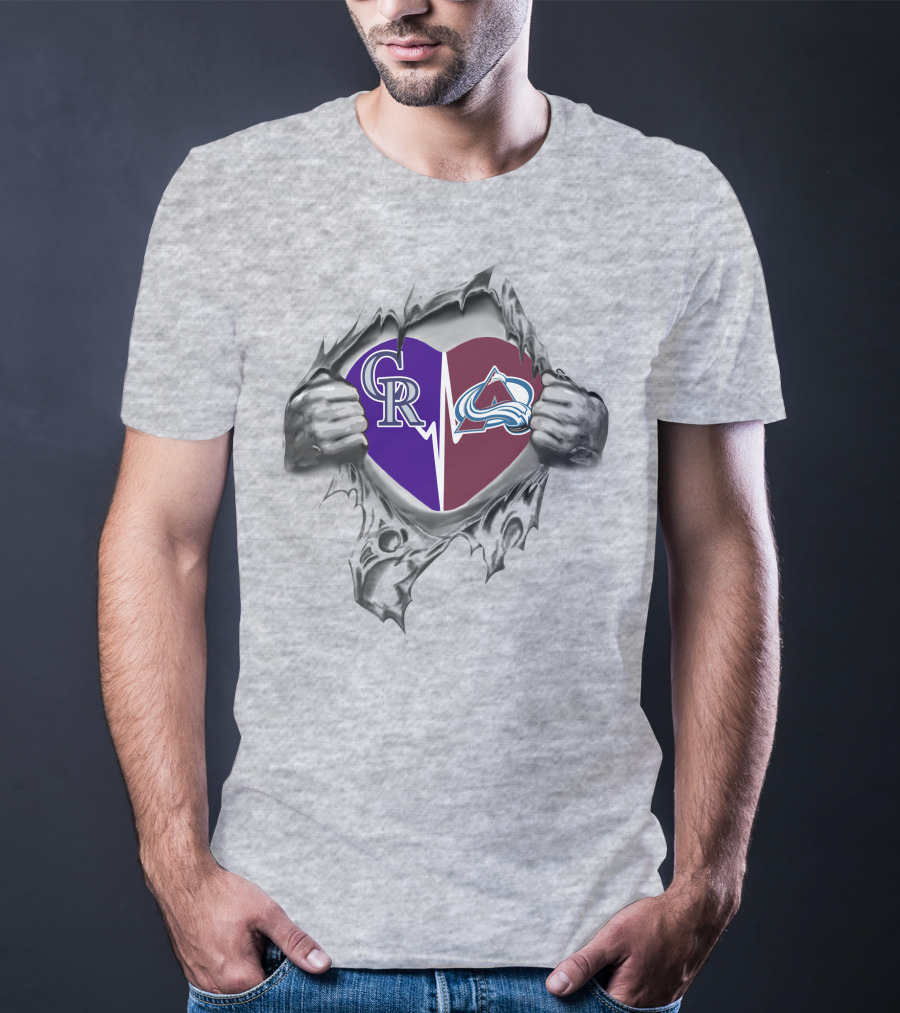 Rockies Avalanche Heartbeat Passion T-Shirt