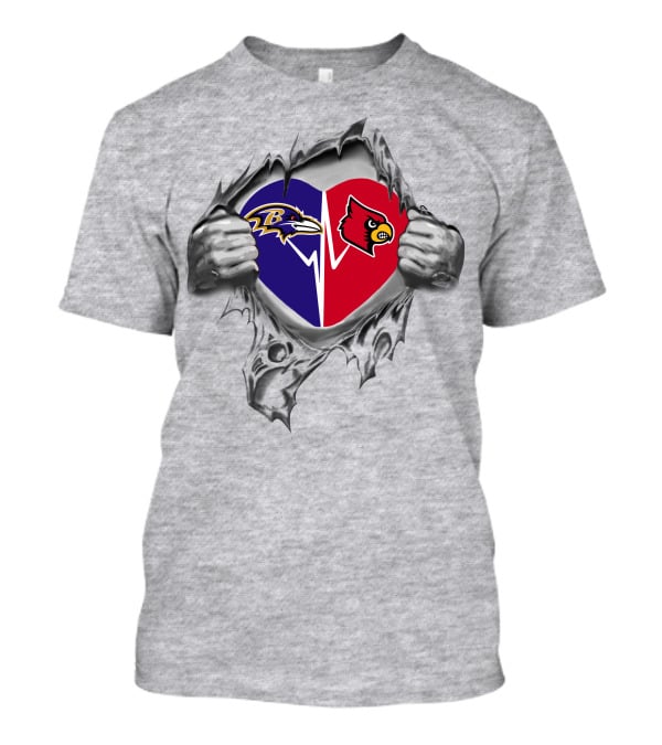 Ravens Louisville Heartbeat Passion Dual Loyalty T-Shirt