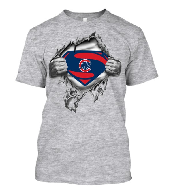 Chicago Cubs Superman Logo Fan Crossover T-Shirt