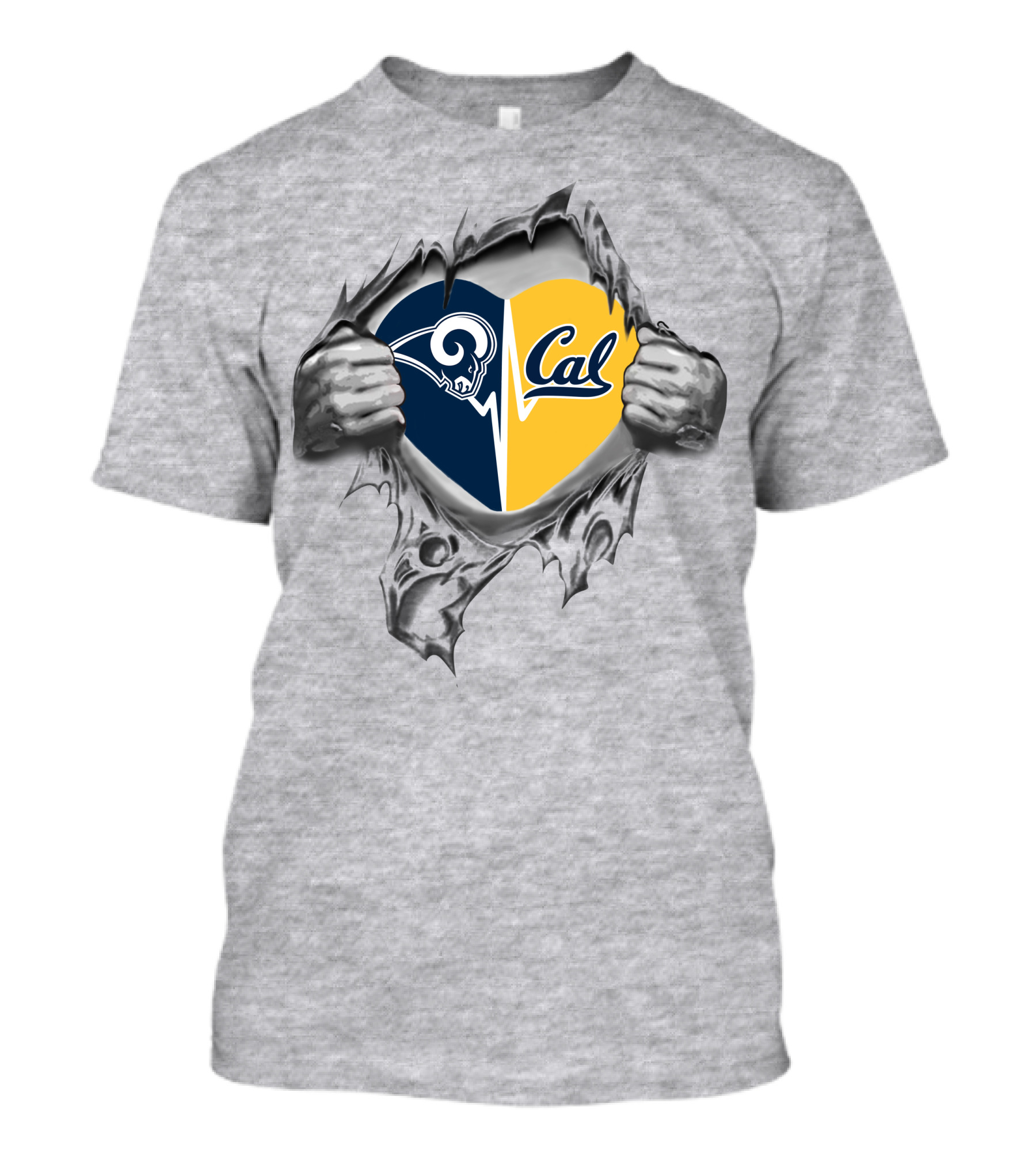 Rams Cal Heartbeat Passion Peeking Through T-Shirt