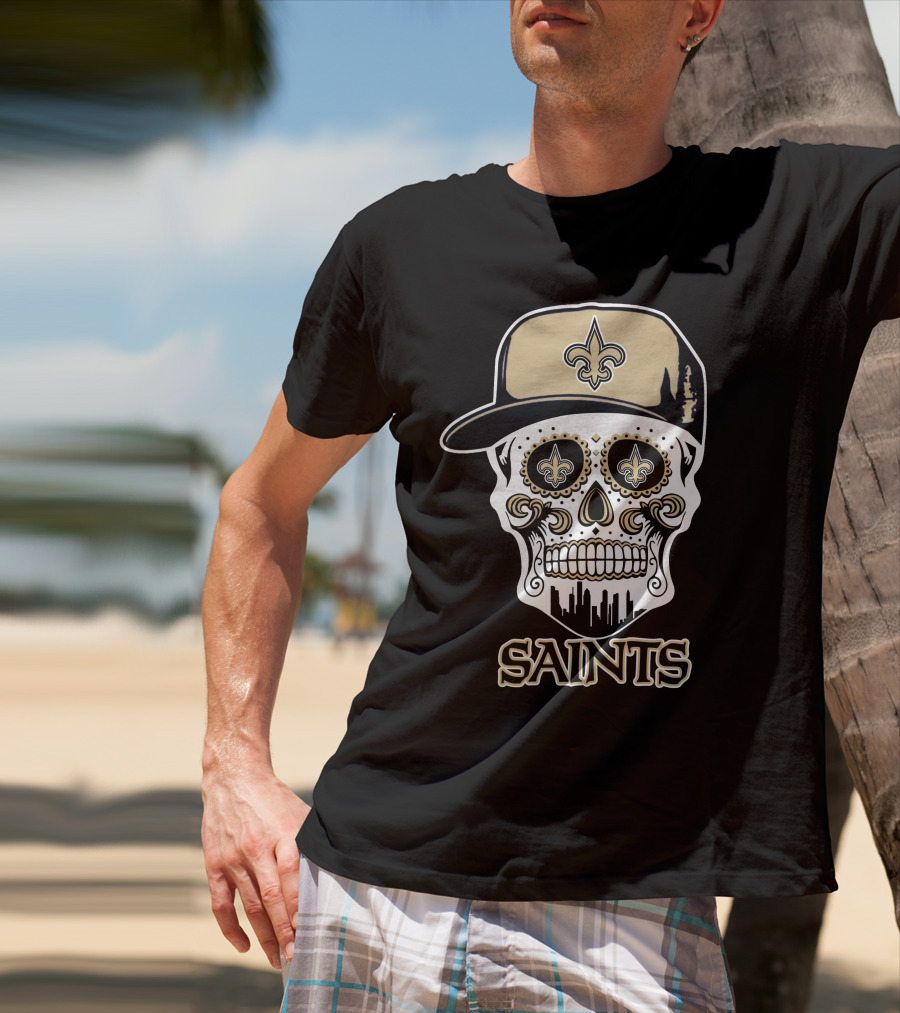 Saints Skull Fleur-De-Lis New Orleans Funny T-Shirt