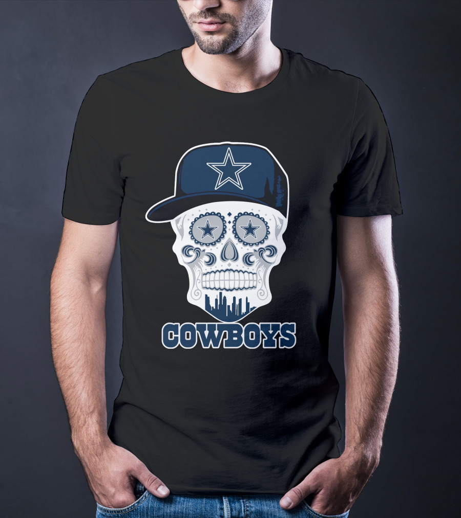Dallas Cowboys Skull With Star Hat Funny T-Shirt
